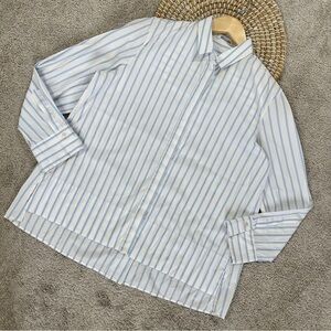 Shirtini Almost A-Line Gingham Button Front Top Longsleeve Black White 44/US 8